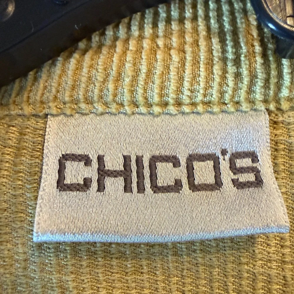 Chico's Light Green Button-Up Shirt Jacket size 3=large
